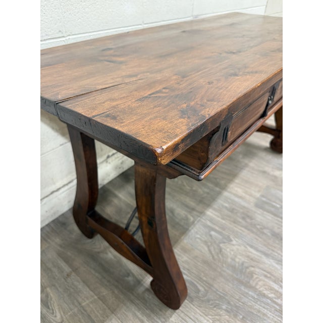 Vintage Spanish Colonial Style Writing Desk Library Table For Sale - Image 4 of 18