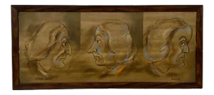 William McBride "Daumier Heads" Original Oil on Canvas 20th C.