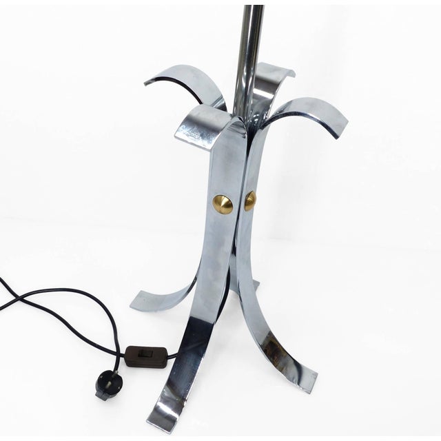 Silver Space Age Four-Legged Lamp Base in Chrome-Plated Steel, 1970s For Sale - Image 8 of 11