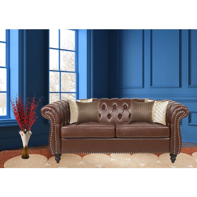 Art Glass Brown White Looped Rim Vase For Sale - Image 13 of 18