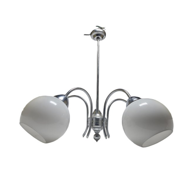 Art Deco Style Chandelier, Poland, 1970s, in Very Good conditions. Designed 1970 to 1979 European Plug (up to 250V).The...