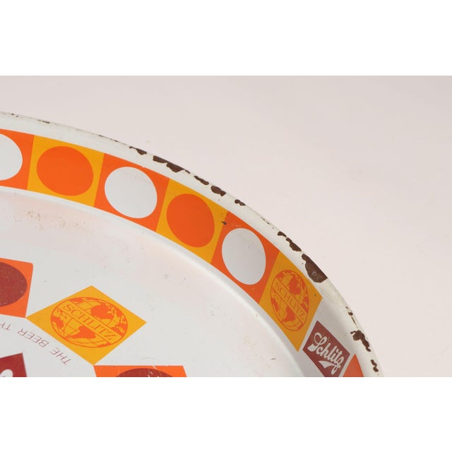 Mid-Century American Modern Schlitz Enameled Metal Beer Tray For Sale - Image 10 of 18
