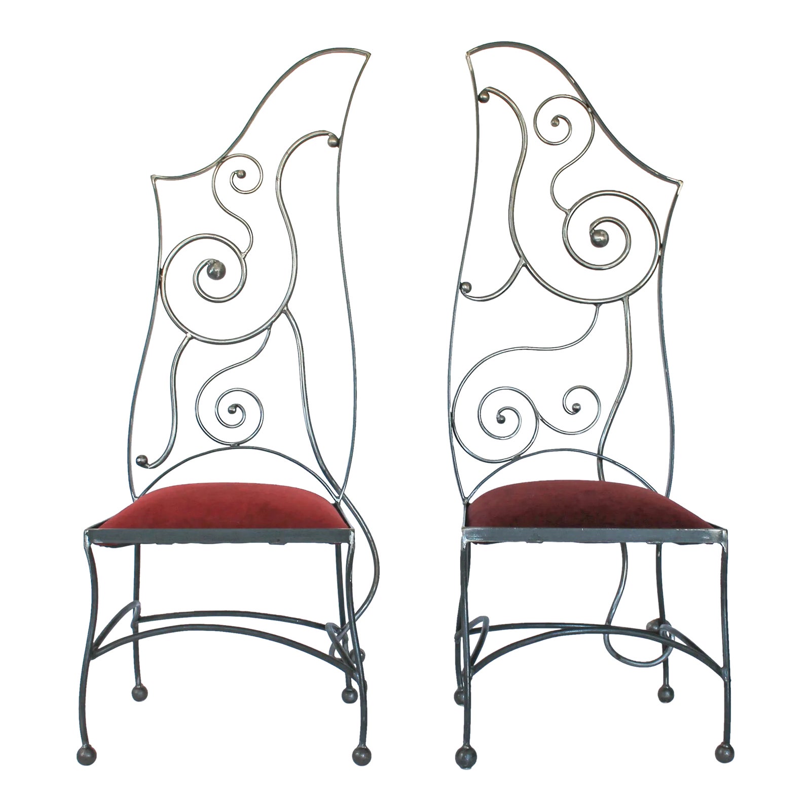 Pair of Wrought Iron Chairs | Chairish