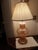 Metal 1970s Hollywood Regency Brass and Glass Ginger Jar Painted Lilies Table Lamp For Sale - Image 7 of 8