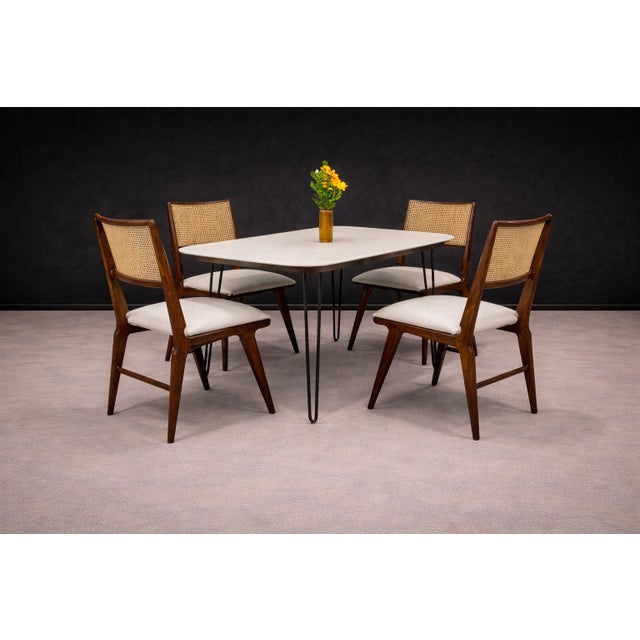 Carlo Hauner, Brazil, c. 1960s. This quartet distills Hauner’s restraint and formal clarity into a compact dining type:...