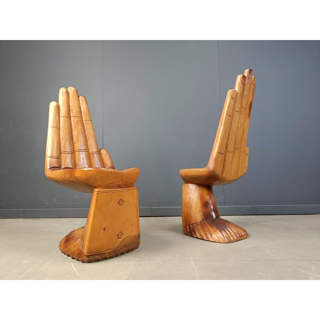 Hand Shaped Teak Chairs, 1970s, Set of 2 For Sale - Image 11 of 11