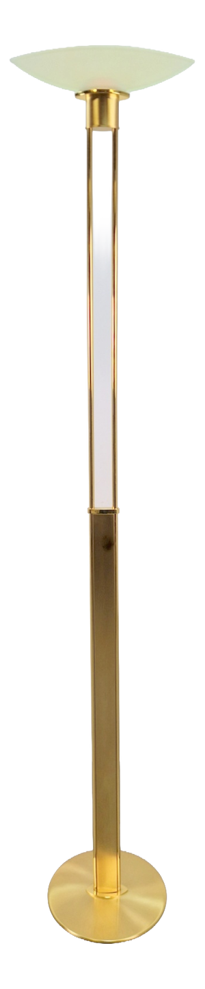 2517-1-P1 Floor Lamp in Brass and Glass from Holtkotter, 1980s