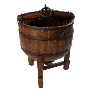Chinese Bucket on Stand For Sale