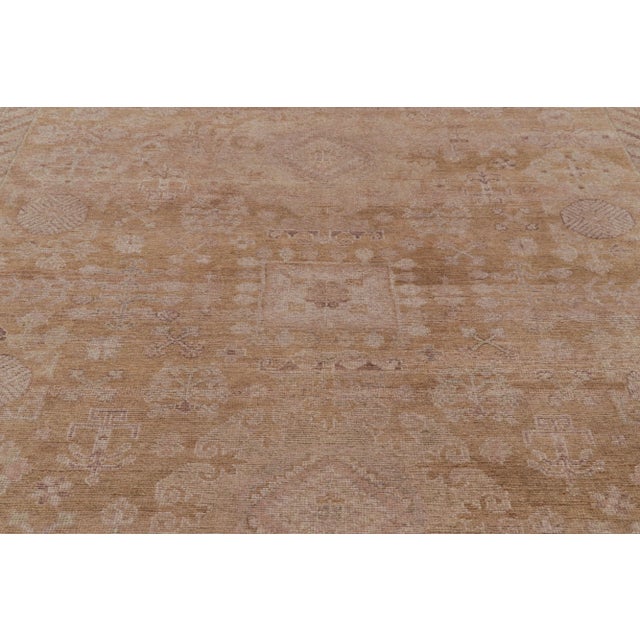 2010s Rug & Kilim’s Modern Classics Rug in Beige and Gold Traditional Geometric Floral Pattern For Sale - Image 5 of 8