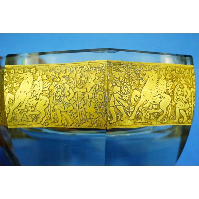 Vintage Crystal and Gold Centerpiece Vase by Ludwig Moser, 1940s For Sale - Image 16 of 18