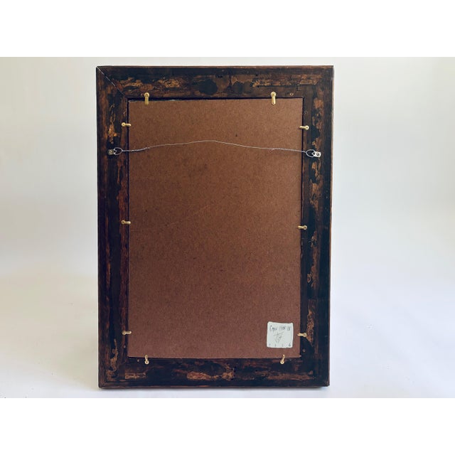 “Cabin Fern" Green Abstract Art in Antique Frame, Transitional Living Room Art by JTS For Sale - Image 9 of 9