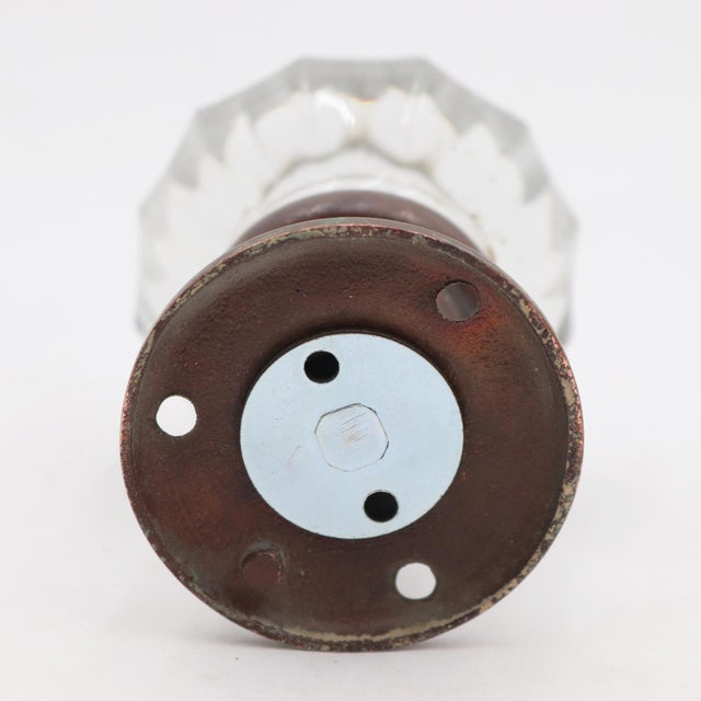 Mid 20th Century Antique Fluted Glass Brass Dummy Door Knob For Sale - Image 5 of 5