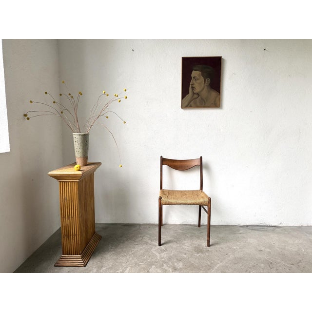 GS60 Chair in Exotic Wood and Straw attributed to Arne Wahl Iversen, 1960s For Sale - Image 14 of 16