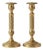 French Bronze Candlesticks with Diamond-Patterned Columns, 1910s, Set of 2 For Sale