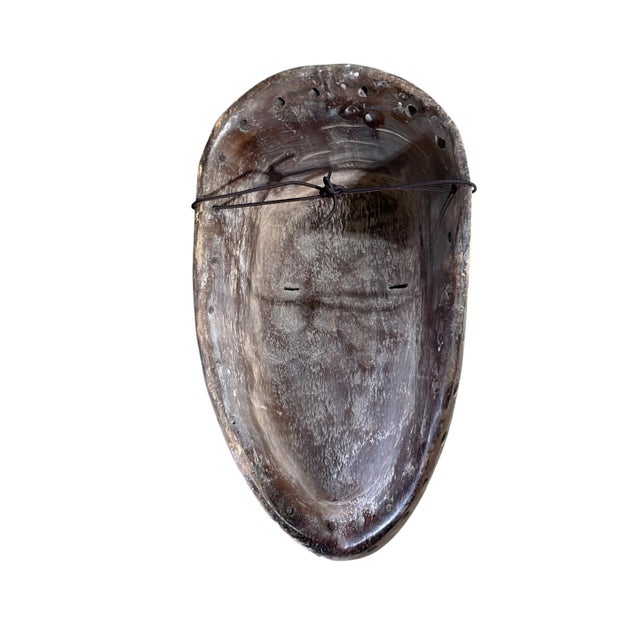 Wood Vintage Fang Mask Elongated Face Gabon African Mask 14" H For Sale - Image 7 of 7