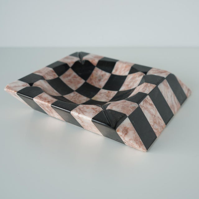 Late 20th Century Vintage 20th Century Checkerboard Slanted Catchall Ashtray For Sale - Image 5 of 13