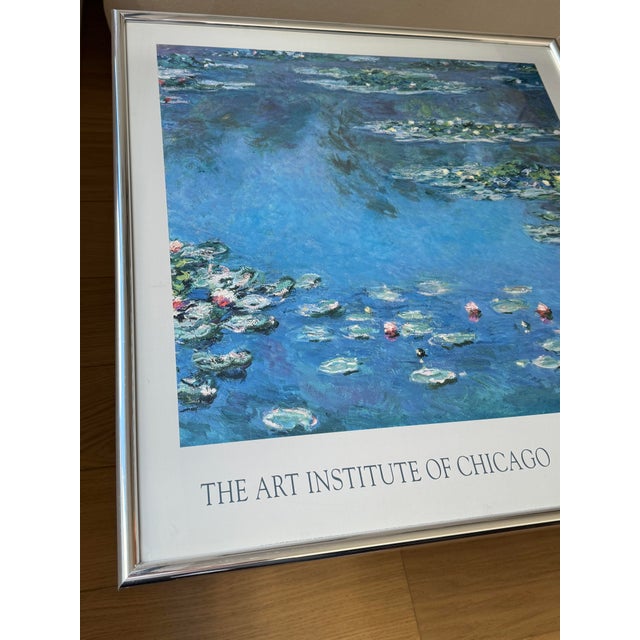 Plastic Vintage 1990 Claude Monet Water Lilies Poster, Art Institute of Chicago Collection For Sale - Image 7 of 12