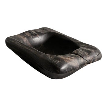 Large Mid-Century French Wooden Sculptural Decorative Bowl by Odile Noll, 1960s For Sale