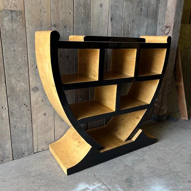 Vintage Art Deco Burr Maple Pigeon Hole Console Table For Sale - Image 3 of 10