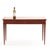 Petite solid mahogany leather top writing desk in the manner of Jean-Michel Frank, constructed in the 1940’s. Pull out...