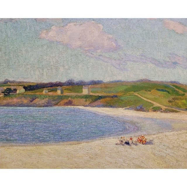 American Alexander Warshawsky-1930s Audierno Beach Scene North of France-Oil Painting For Sale - Image 3 of 9