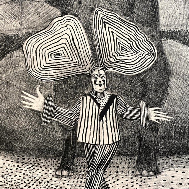 Postmodern Peter Paone (American, B.1936) - ‘Center Ring’ Lithograph, Signed (1977, Lithograph on Cream Paper)/ For Sale - Image 3 of 7