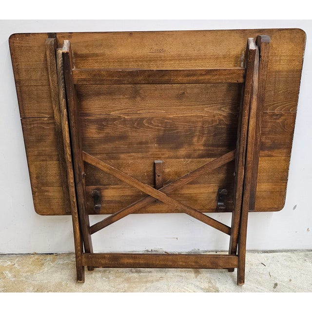 Neather Early American Style Adjustable Height Occasional Folding Coaching Table For Sale - Image 11 of 12