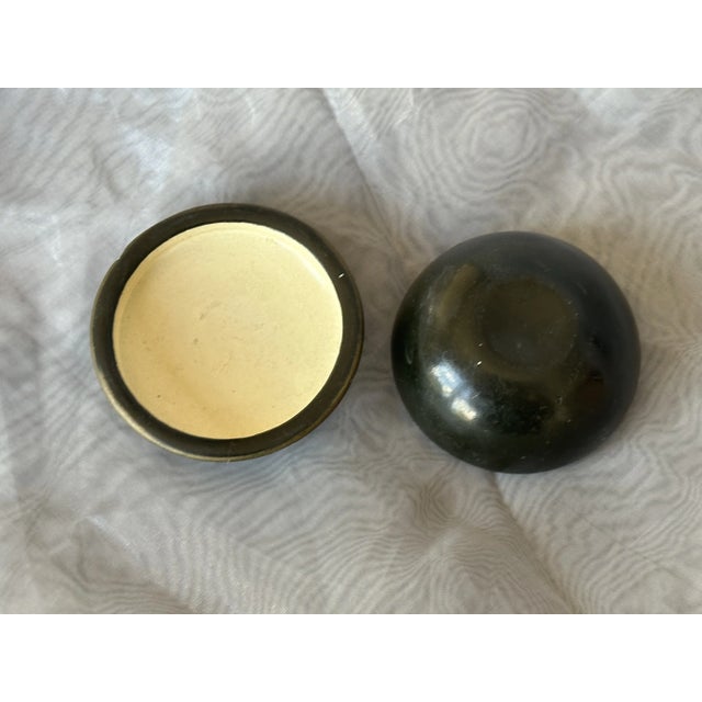 Late 19th Century Antique Victorian Small Round Hand Painted Lacquer Box For Sale - Image 5 of 10