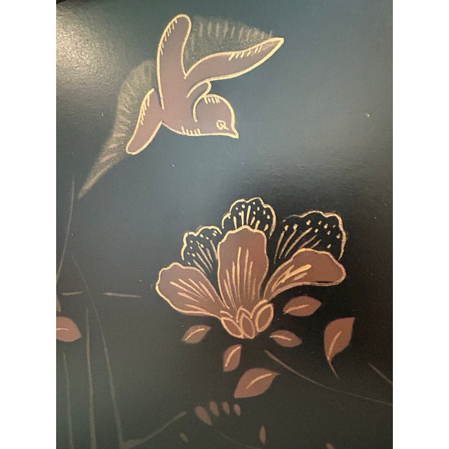 Vintage “Art De Chine” Bamboo and Black Lacquer Tray Attributed to Palecek For Sale - Image 11 of 12