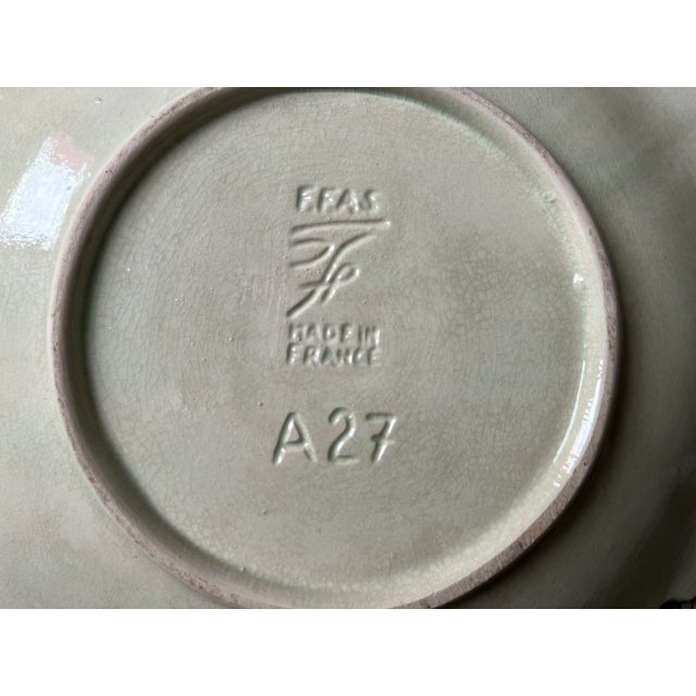 Ceramic Vintage French Majolica Leaf Plate For Sale - Image 7 of 9