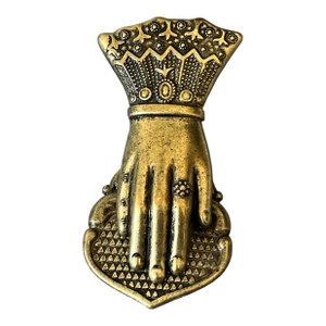 Vintage Bronze Brass Victorian Lady's Hand Metal Note Clip Bookmark