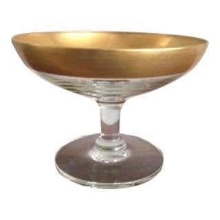 Dorothy Thorpe Gold Banded Pedestal Dish For Sale