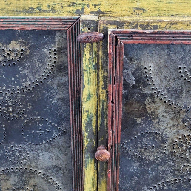 Handmade Reclaimed Wood and Metal Cabinet For Sale - Image 9 of 9