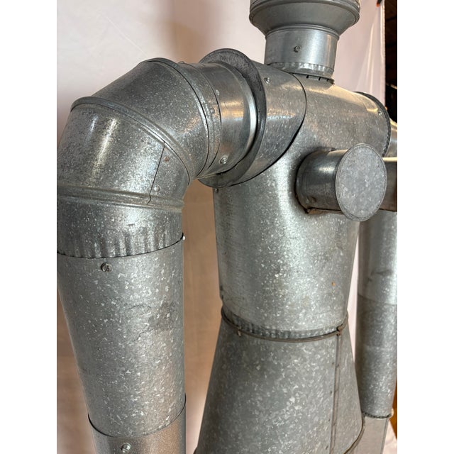 Large-Scale Industrial Galvanized Steel Robot Sculpture, Folk Art For Sale - Image 11 of 12