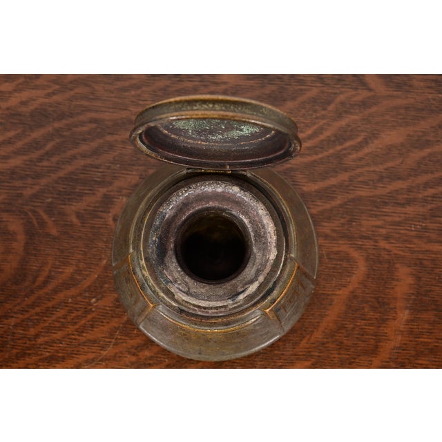Tiffany Studios New York Greek Key Bronze Inkwell For Sale In South Bend - Image 6 of 15