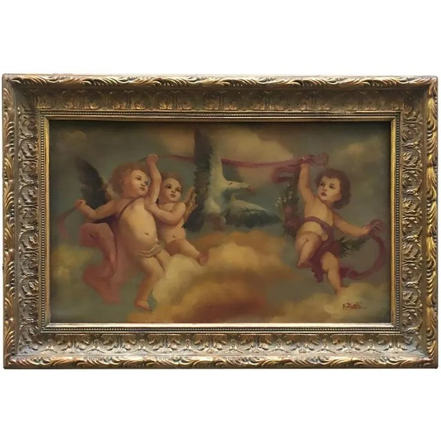 After Rubens, Italian Cherubs Painting, 2006, Oil on Copper, Framed For Sale - Image 8 of 8