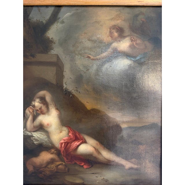 Late 17th Century European Baroque Oil Painting of Goddess and Cherub, Framed For Sale - Image 10 of 18