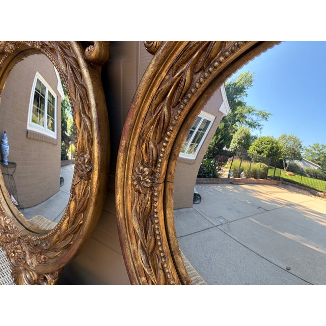 Pair of Monumental Federal Giltwood Eagle Convex Mirrors For Sale - Image 16 of 18