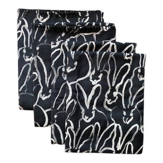 Contemporary Hunt Slonem Rabbit Run Napkins- Set of 4 For Sale
