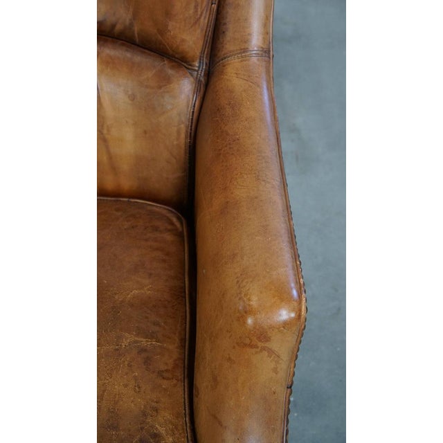 Tan Vintage Armchair in Sheep Leather For Sale - Image 8 of 18