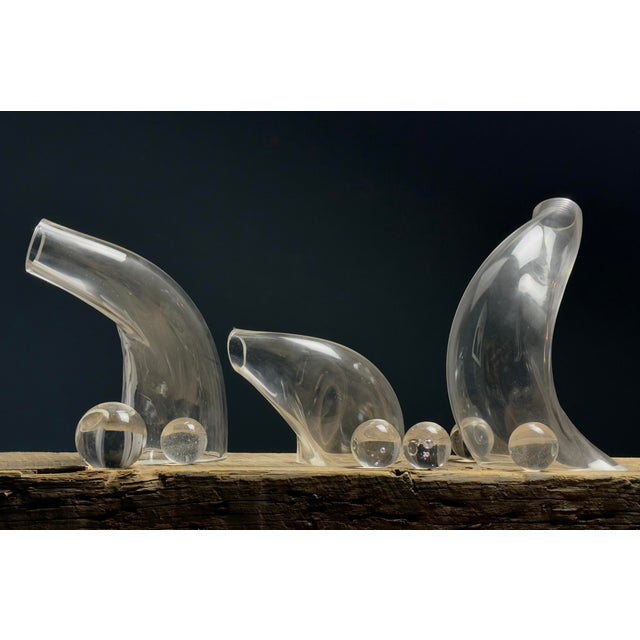 Postmodern Biomorphic Glass Sculpture Set Studio Glass Art | Modular Composition | 1980s-90s Object Description: This set...