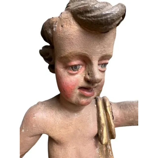Early 18th Century Pair of Early 18th Century Baroque Putti Cherub Sculptures For Sale - Image 5 of 10