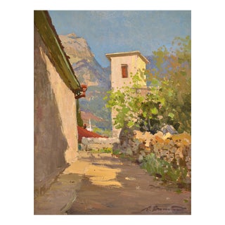 Alfejs Bromults, Street in Hurzuf, 1967, Oil on Cardboard For Sale