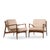 Kofod Larsen for Selig Mid Century Danish Lounge Chairs - Pair Each chair measures: 30 wide x 30 deep x 29 high, with a...
