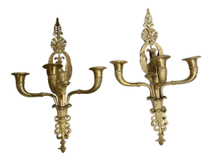 1900's French Empire Sconces With Swans - a Pair