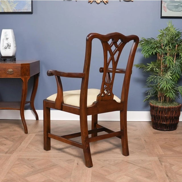Wood Niagara Furniture Country Chippendale Arm Chair For Sale - Image 7 of 12