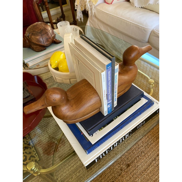 Vintage Wooden Duck Bookends- a Pair For Sale - Image 11 of 12