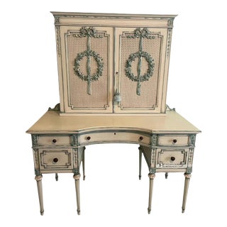 Early 20th Century French Style 3-Piece Vanity Table & Chair For Sale