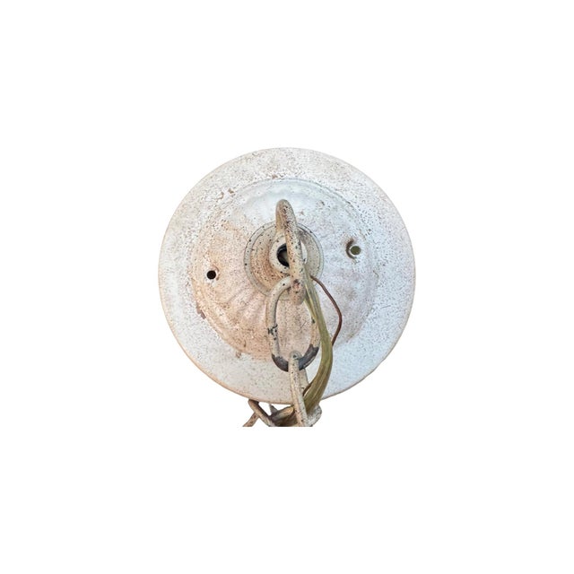 Vintage Italian-Style Tole Fruit & Leaf Three-Light Chandelier For Sale In Greenville, SC - Image 6 of 6
