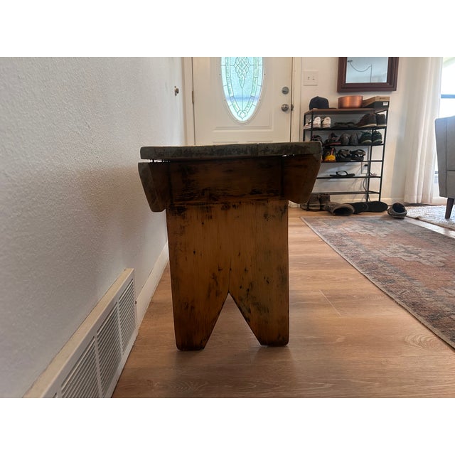 1940s 20th Century American Farmhouse Bench For Sale - Image 5 of 11
